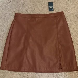 Abercrombie and Fitch Women's Vegan Leather Mini Skirt dark brown size Medium